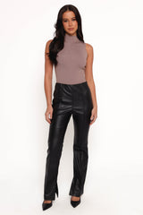 Kathi Faux Leather Pant - Black