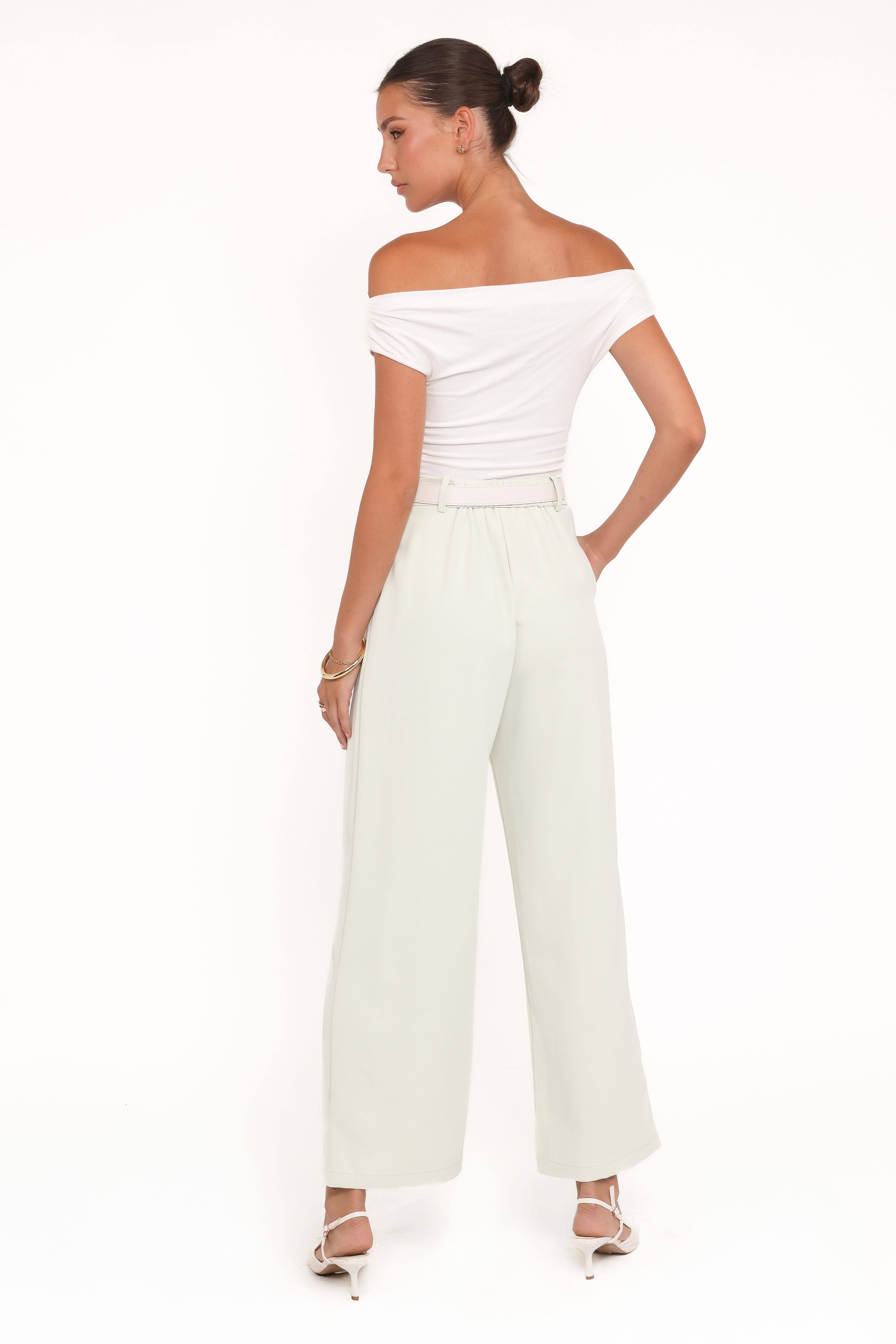 Lia Wide Leg Pant - Sage Green