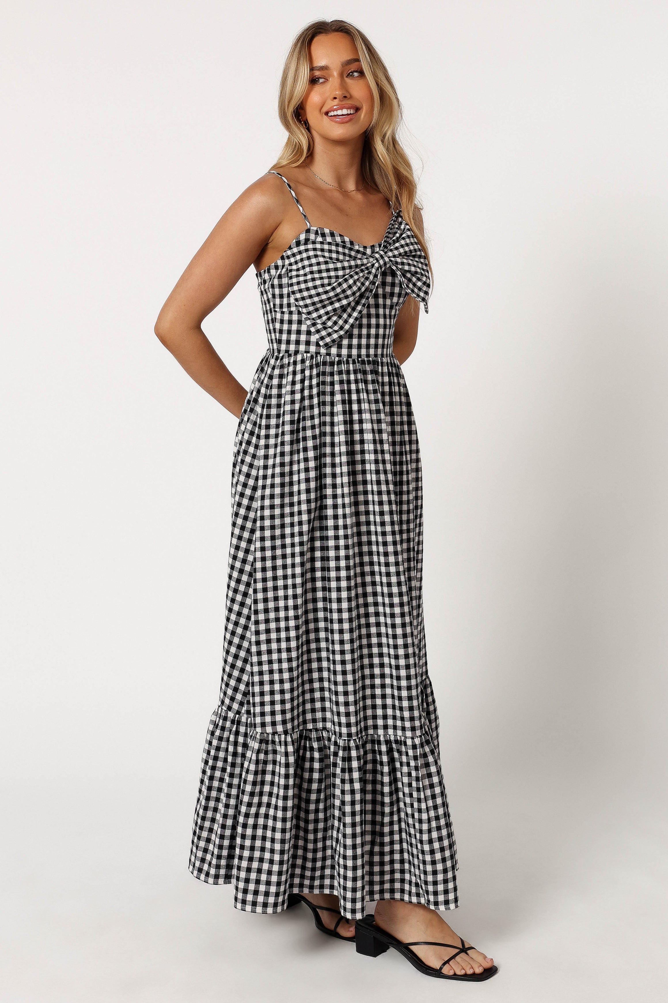 Hailee Maxi Dress - Black Gingham
