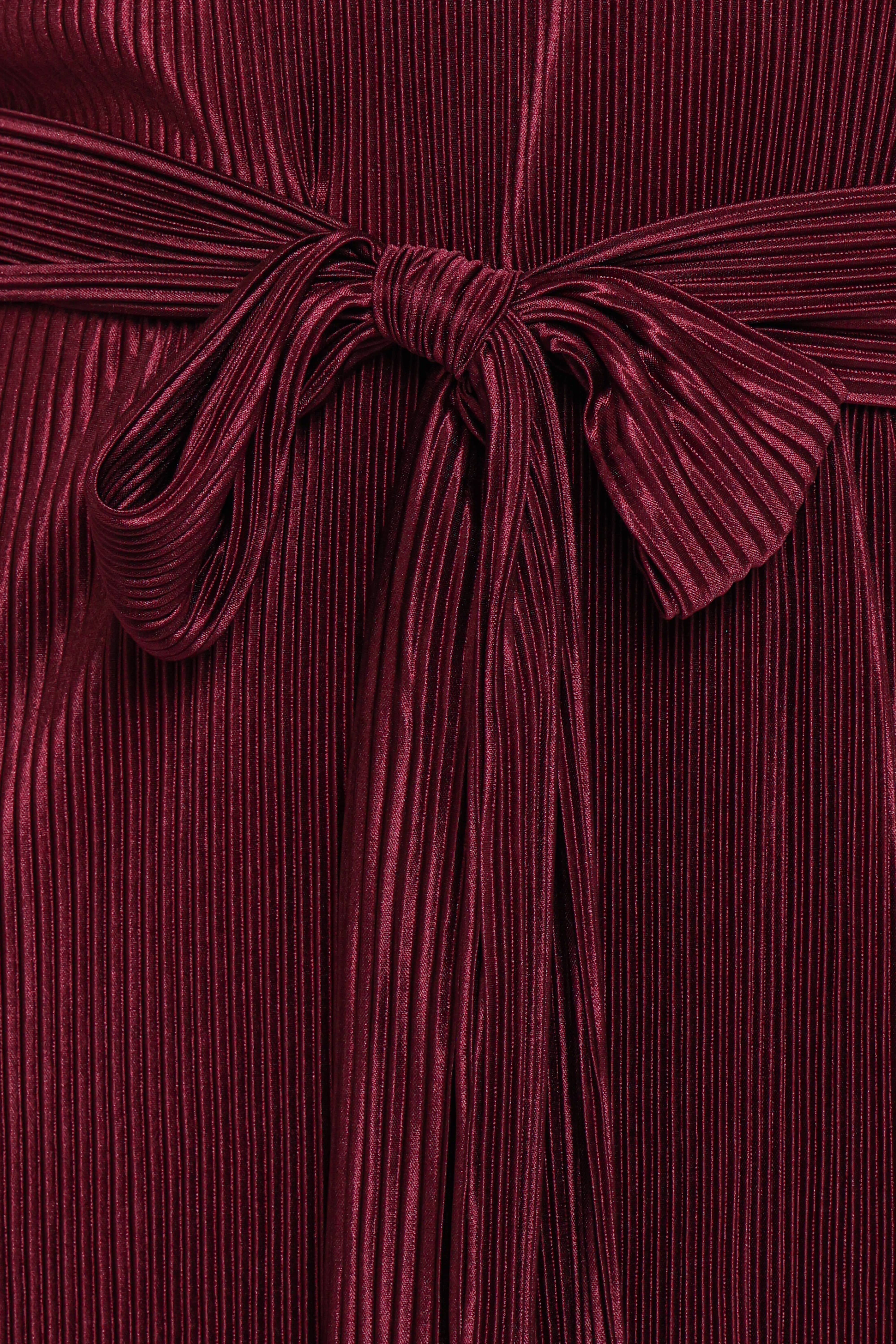 Joy Plisse Mini Dress - Burgundy