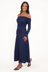 Katiya Off Shoulder Dress - Navy