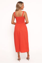 Kinslee Midi Dress - Coral
