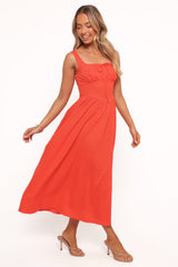 Kinslee Midi Dress - Coral