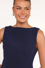 Lorne Sleeveless Mini Dress - Navy