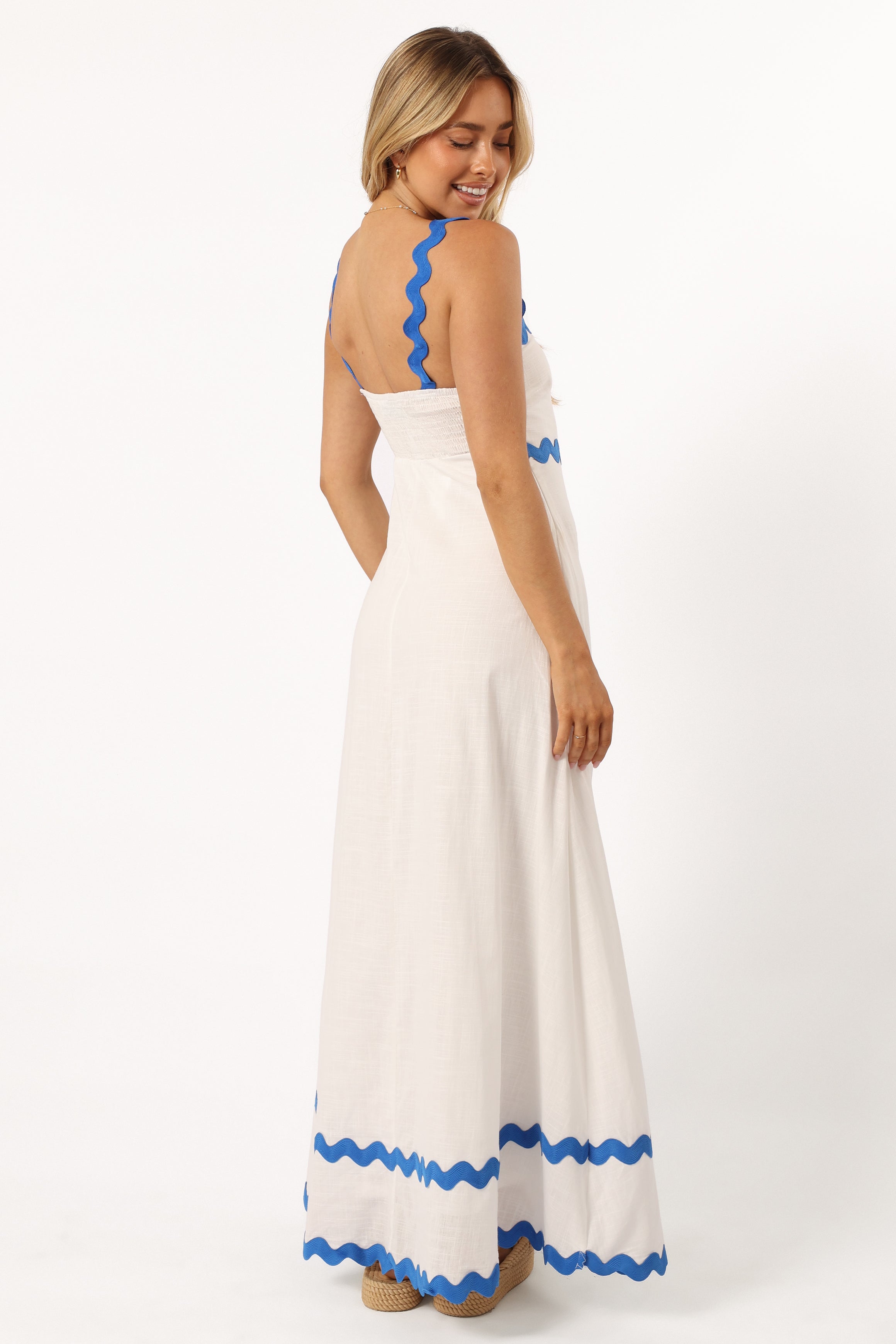 Nancy Maxi Dress - Blue/White