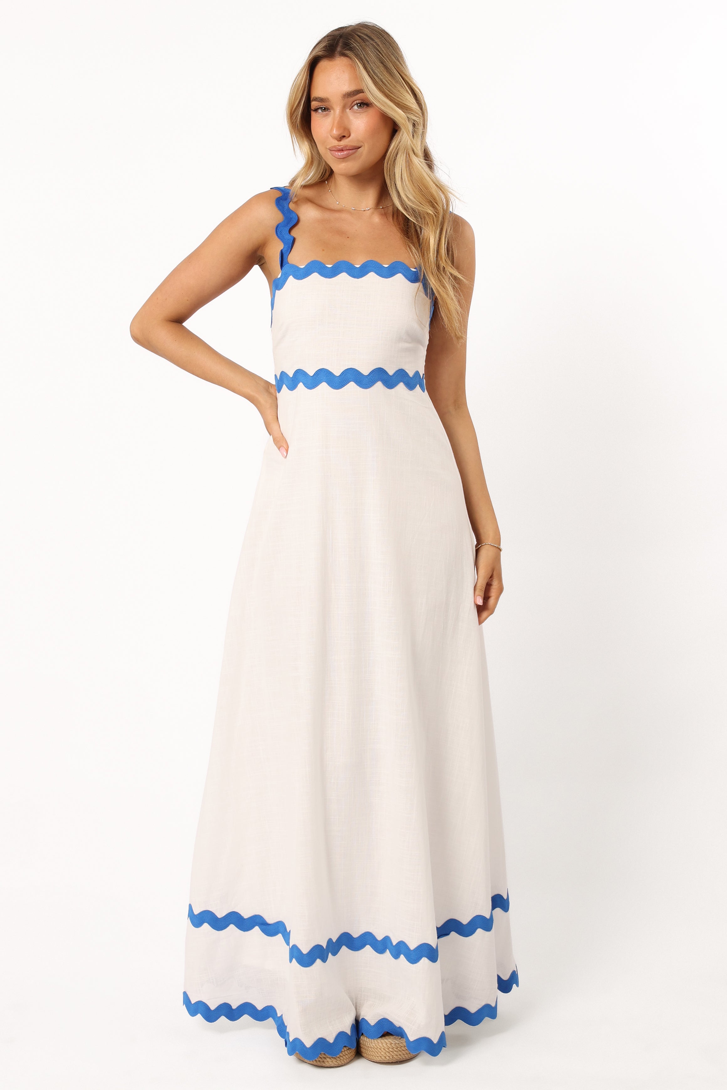 Nancy Maxi Dress - Blue/White
