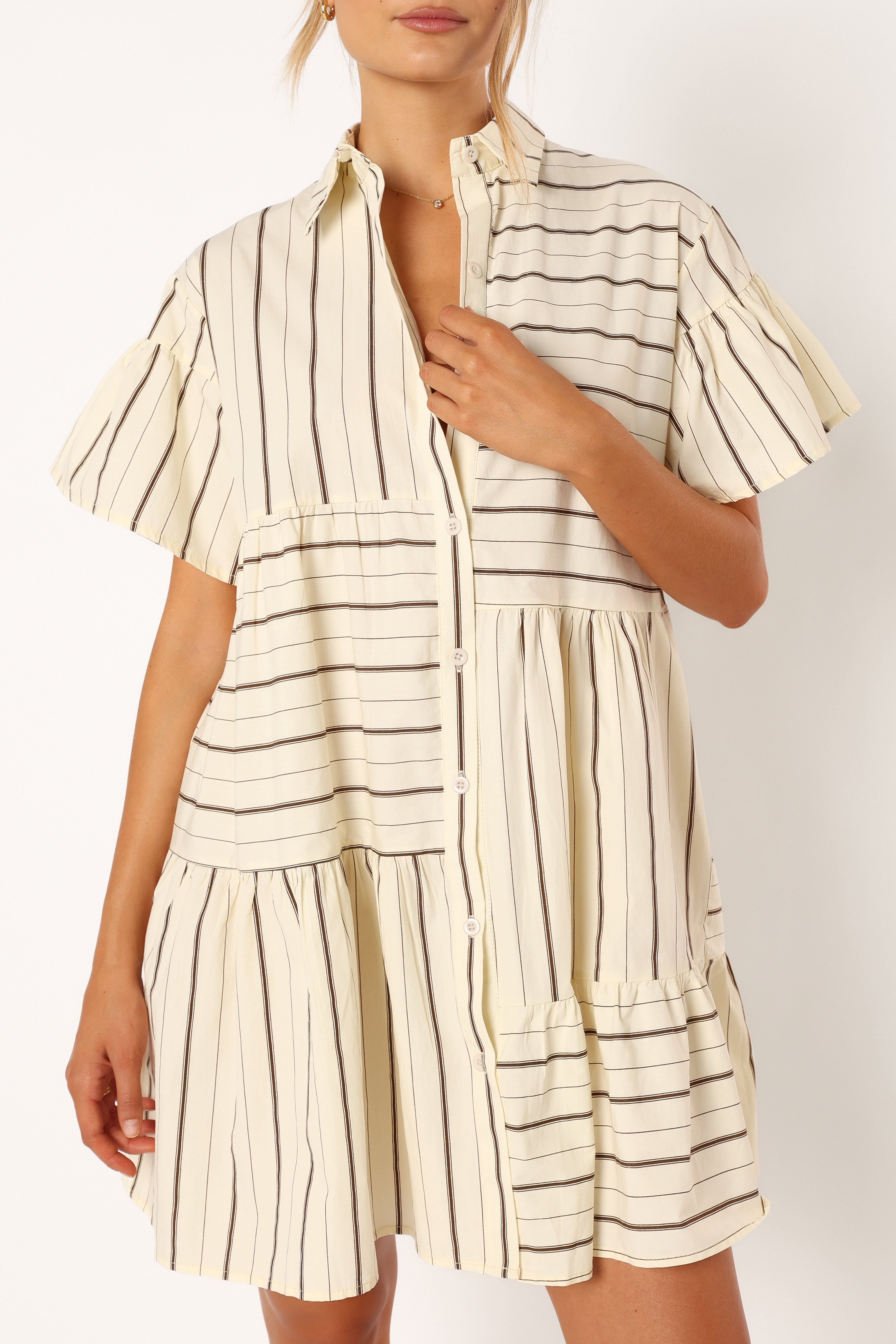 Peachy Mini Dress - Beige Tan