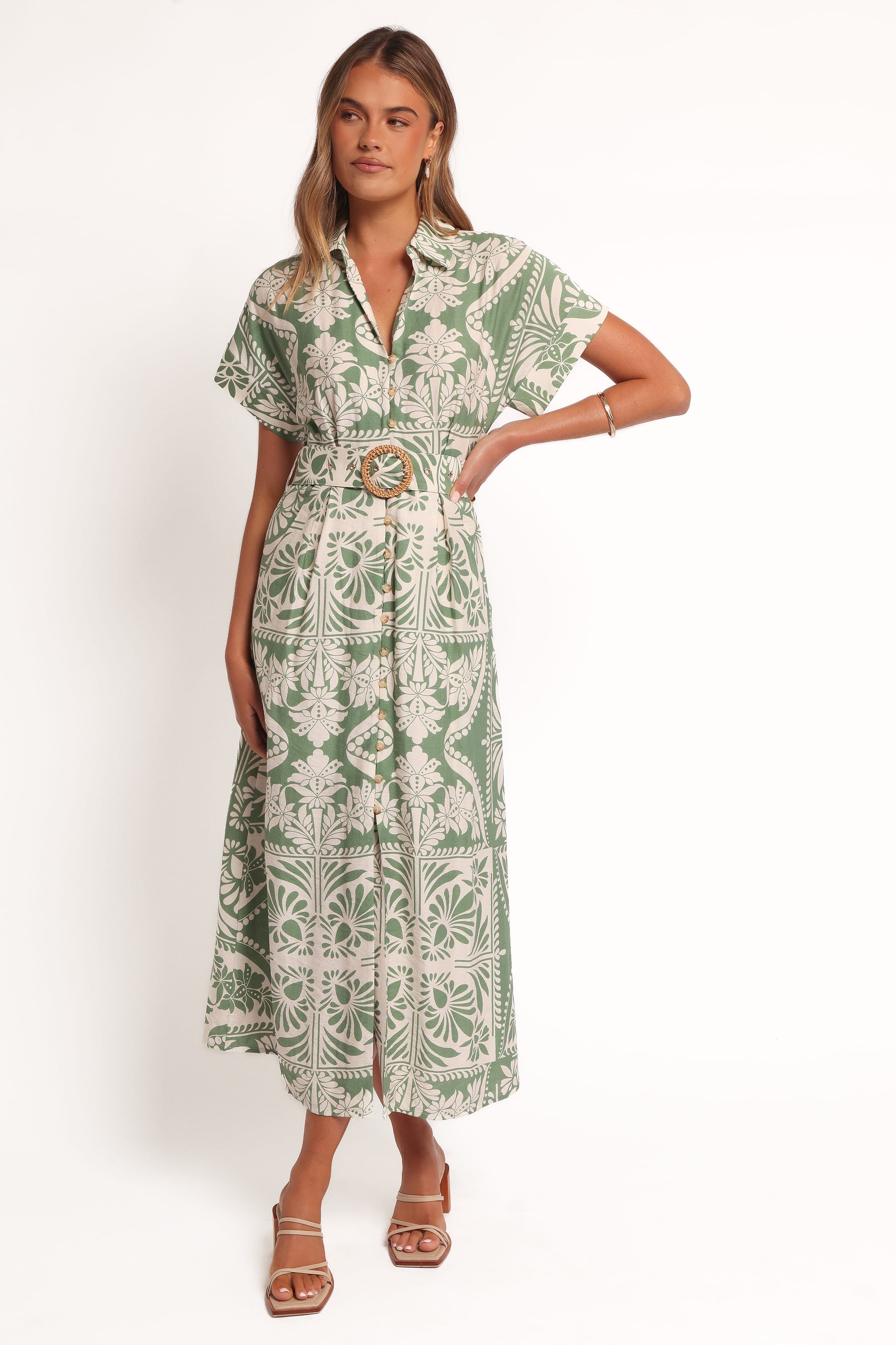 Preston Midi Dress - Green Floral