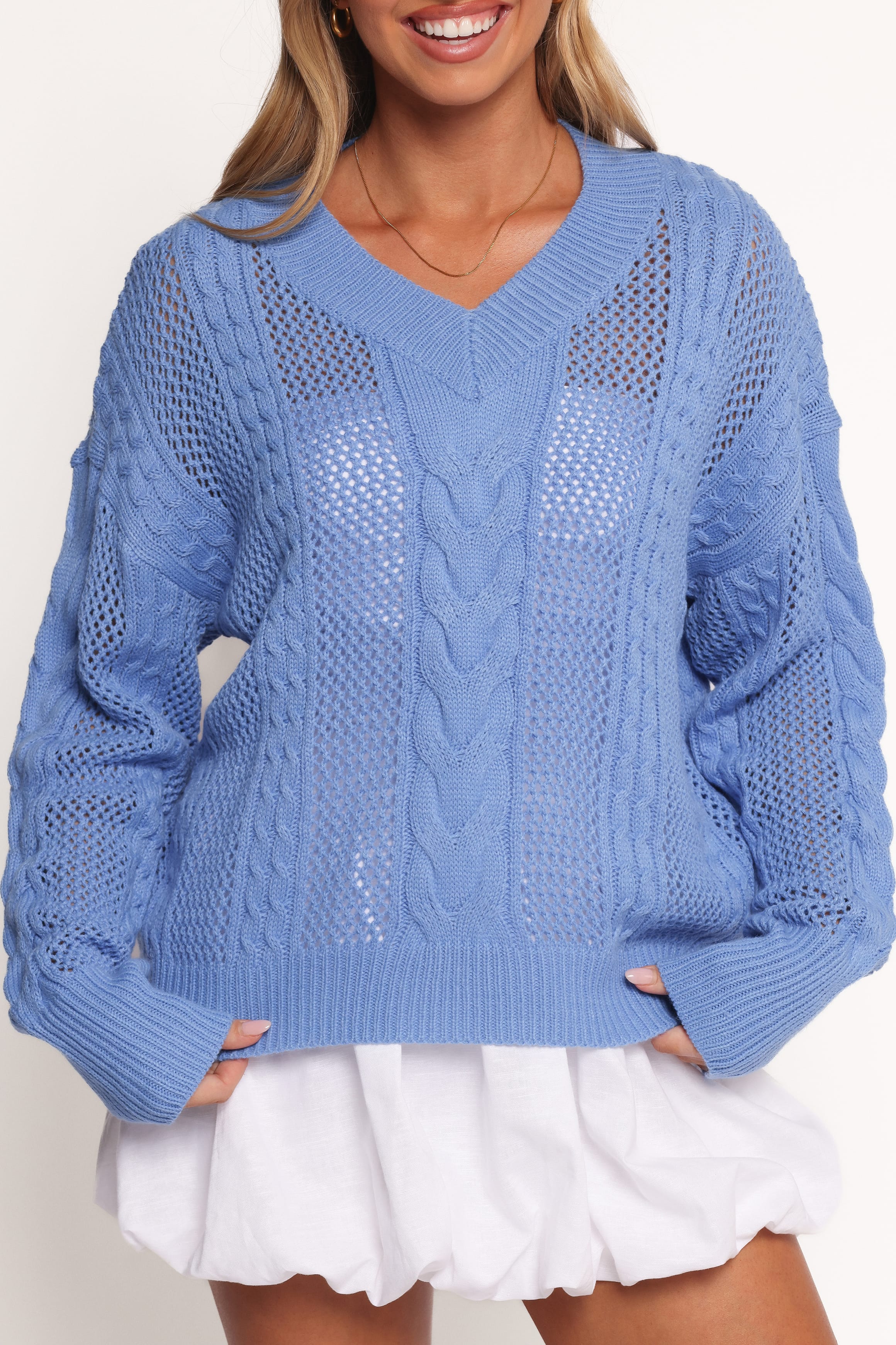 Janie Knit Sweater - Blue