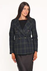 Juliette Blazer - Green Plaid