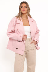 Lindy Cropped Coat - Baby Pink
