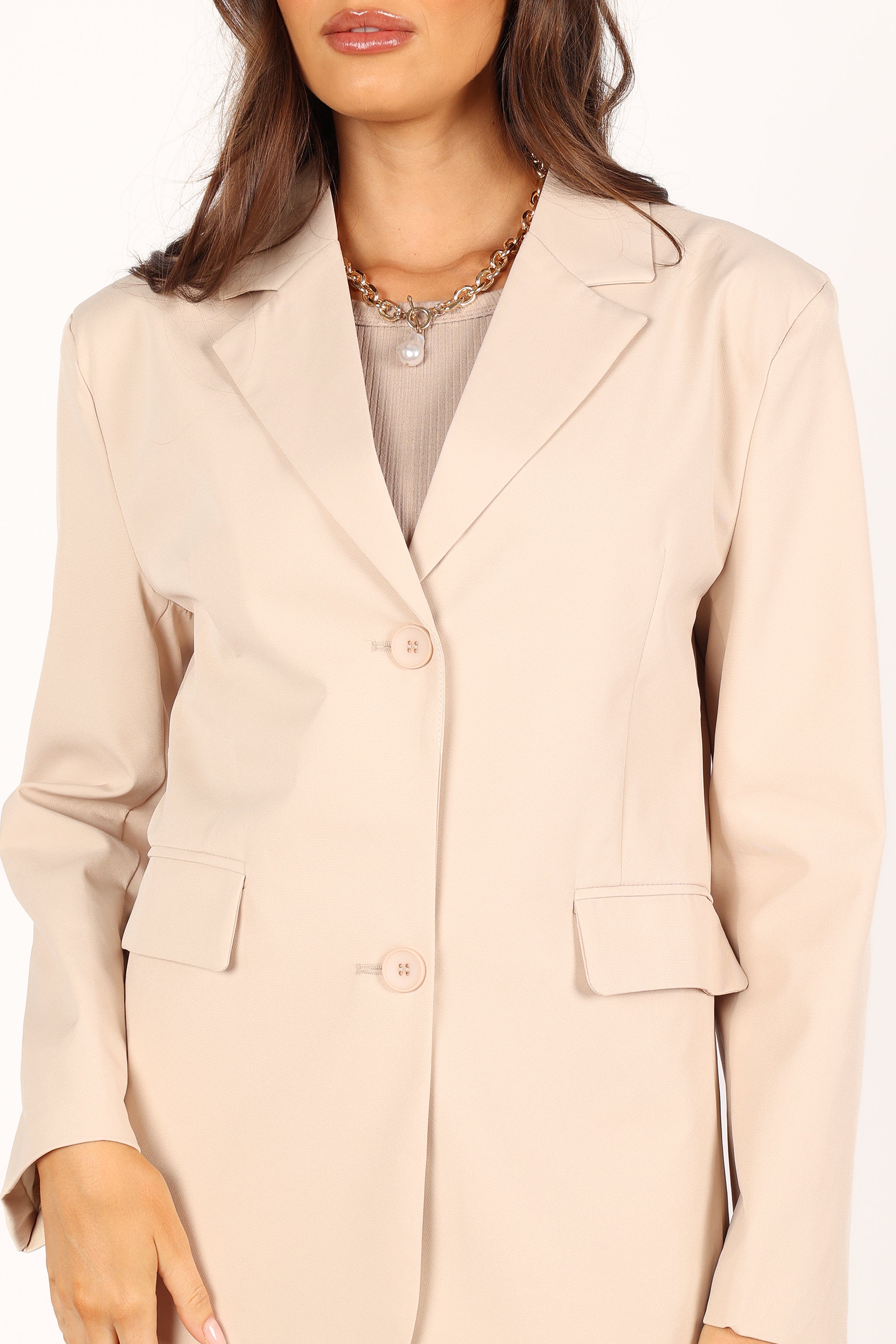 Myla Single Button Blazer - Cream
