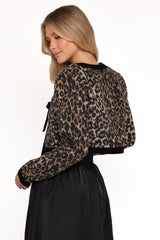 Vanna Tie Front Jacket - Leopard