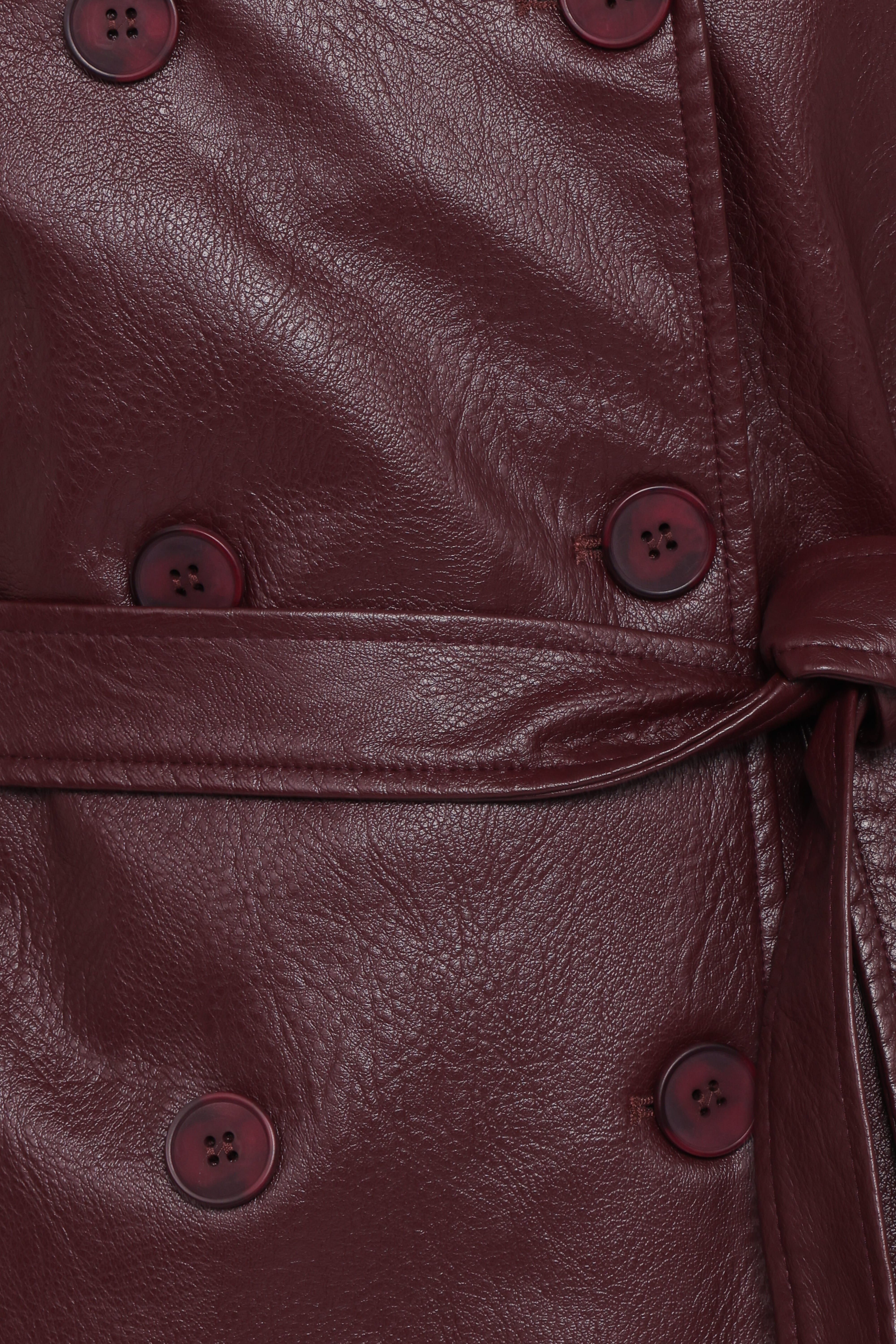 Vita Faux Leather Jacket - Burgundy