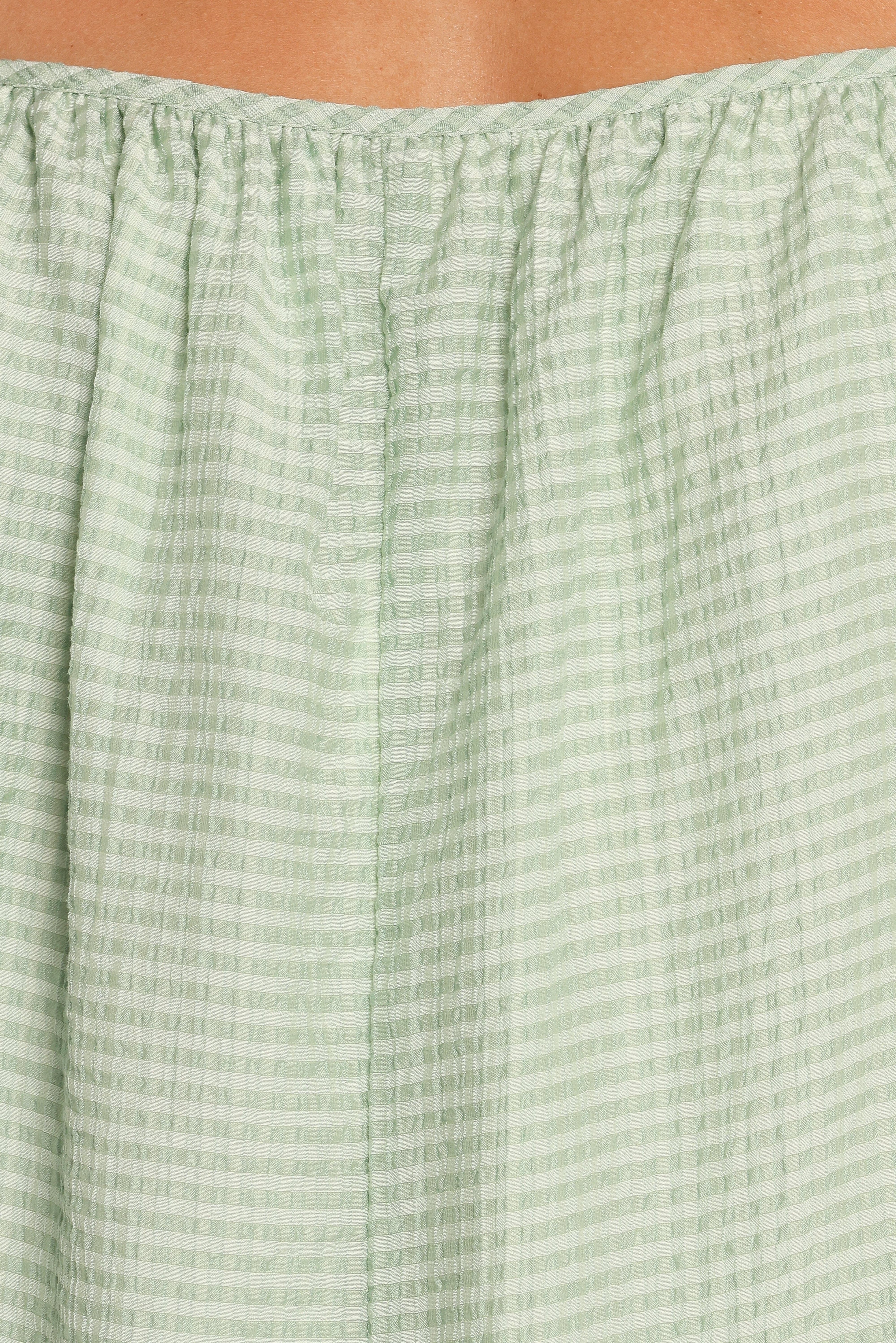 Neva Romper - Green Gingham