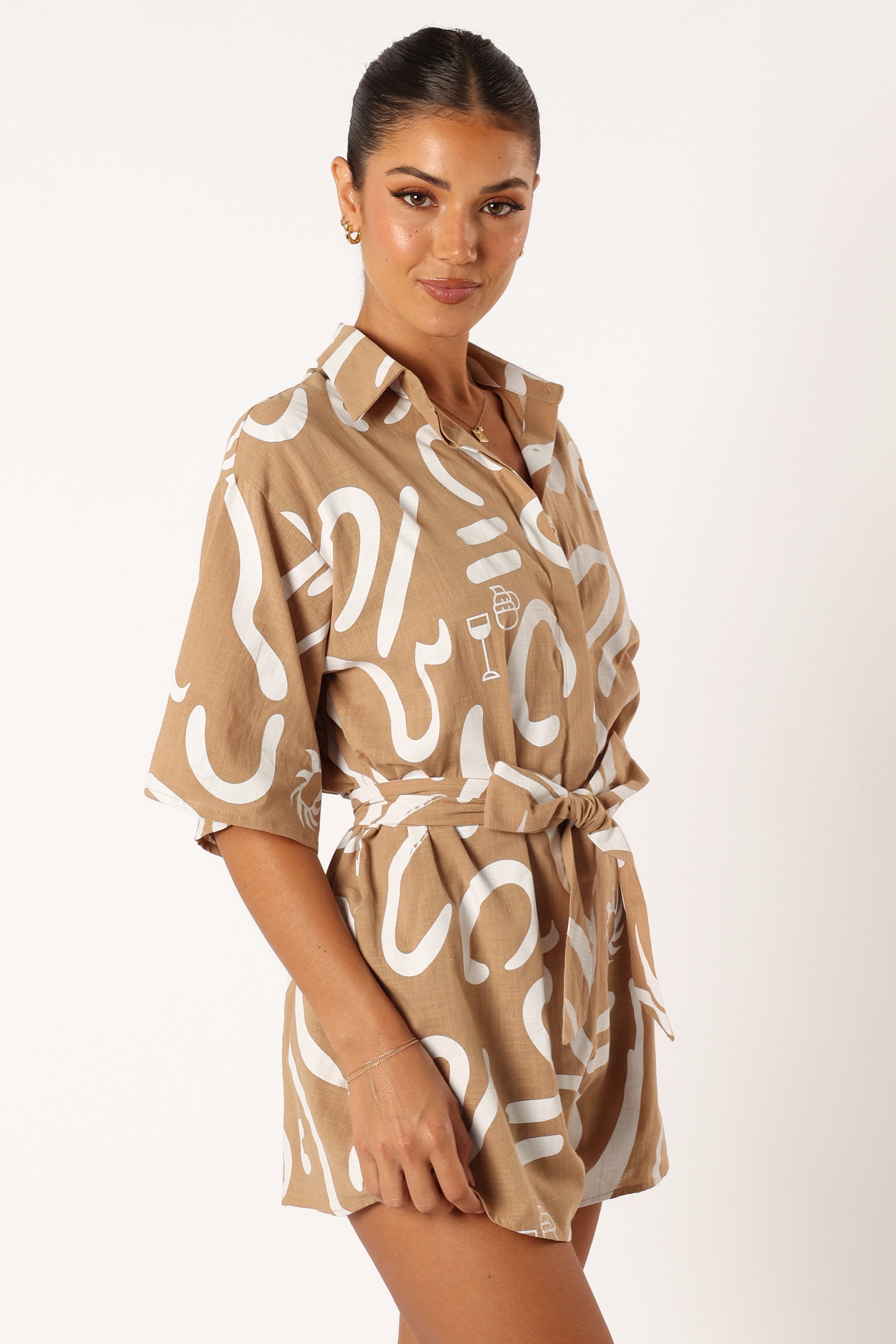 Kellie Romper - Tan
