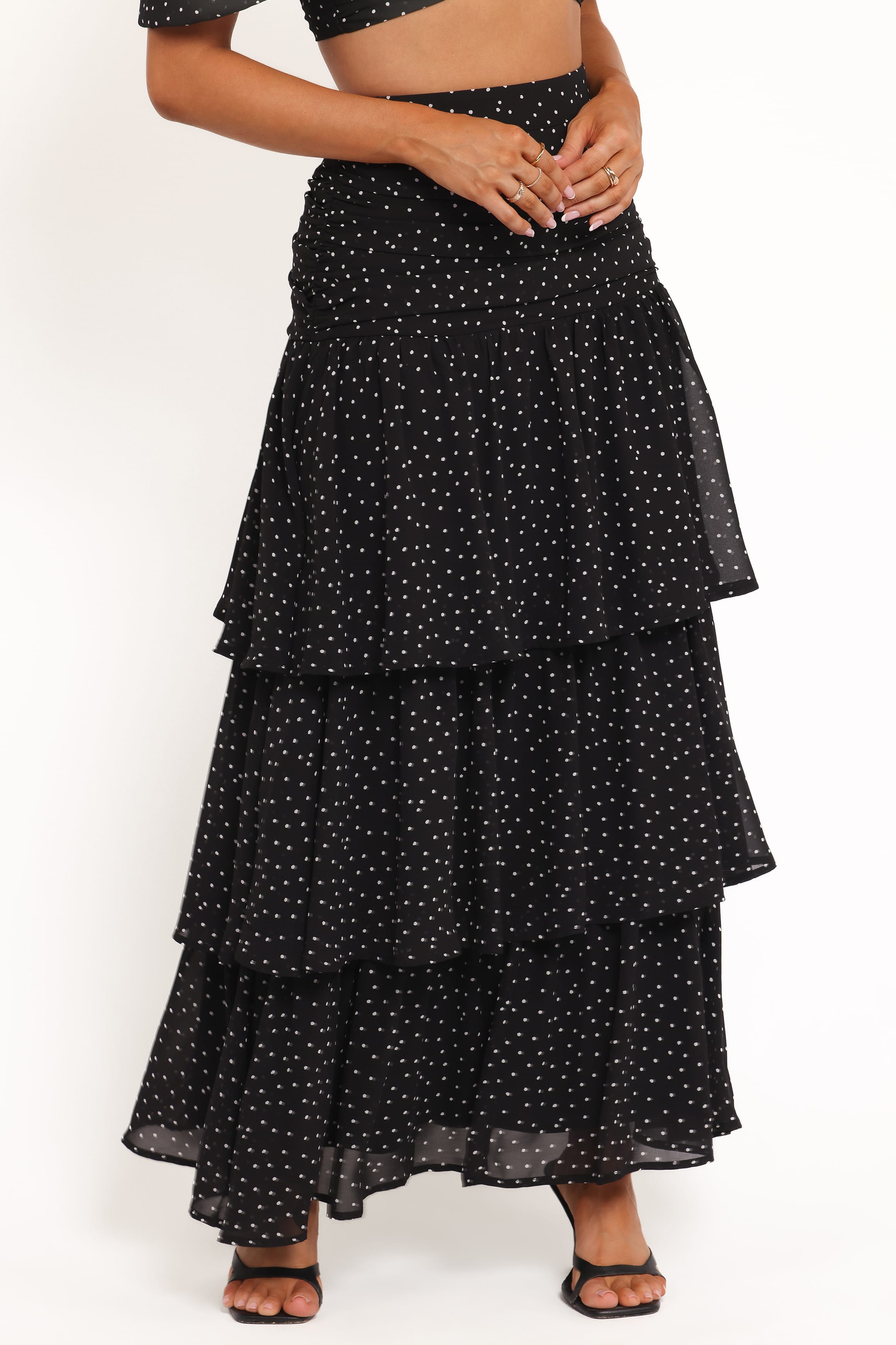 Selina Skirt Set - Black Polka Dot