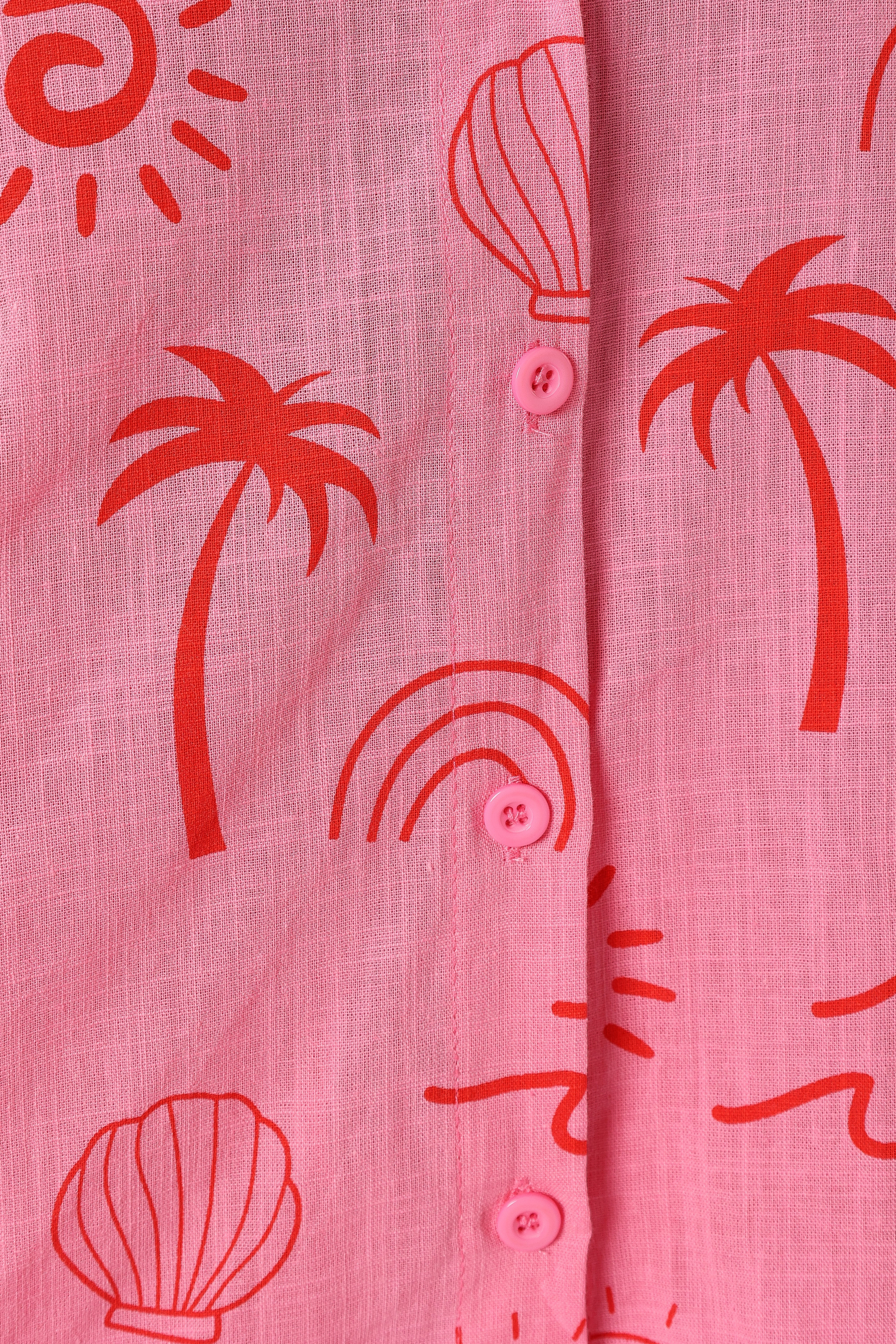 Tally Short Set - Pink Red