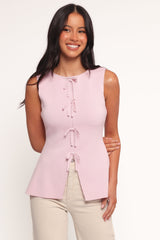 Milani Bow Knitted Top - Light Pink